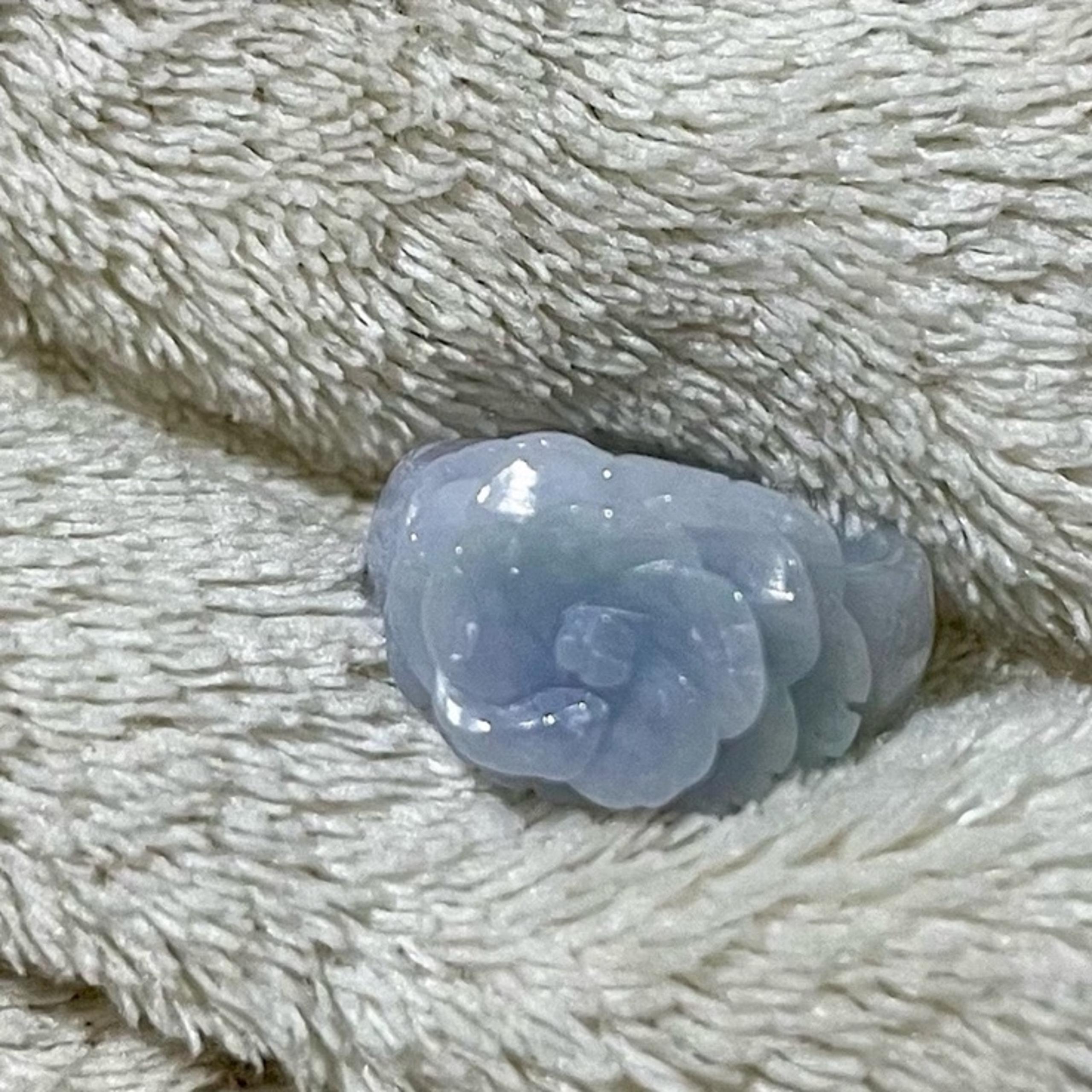 Certified Grade-A Natural Lavender Jade Jadeite Gemstone Flower Ring NEW