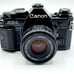 Black Canon AE-1 Program SLR Camera 50mm Lens Lot Vintage Rare Film