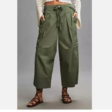 NWT Anthropologie Pilcro 26 Slouchy Fit Surplus Pants Cargo Olive Green New