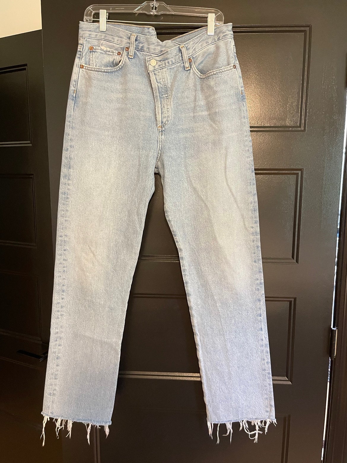 AGOLDE criss cross high waisted jeans