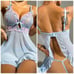 ️ NEW Contrast Lace Mesh Bow Front Ruffle Hem Slips & Thong