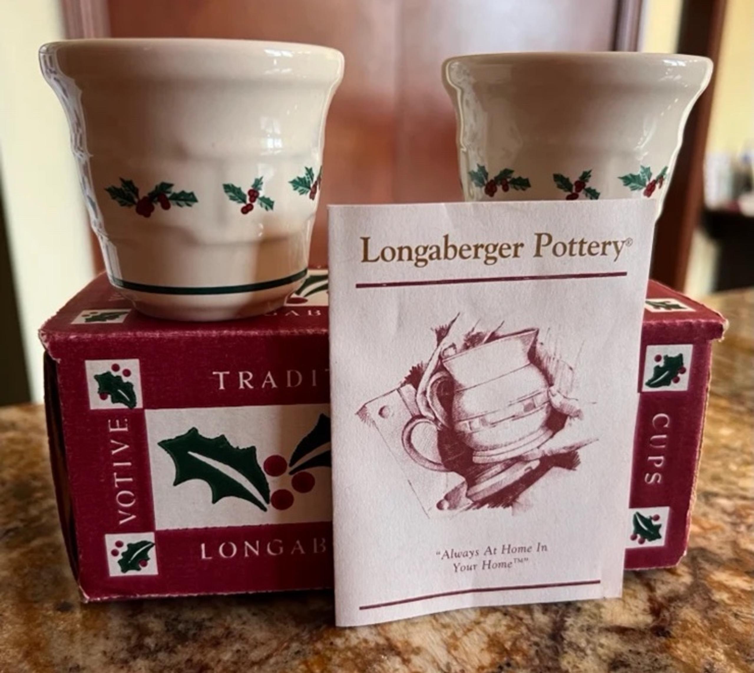 Longaberger Holly Votive Cups-NIB