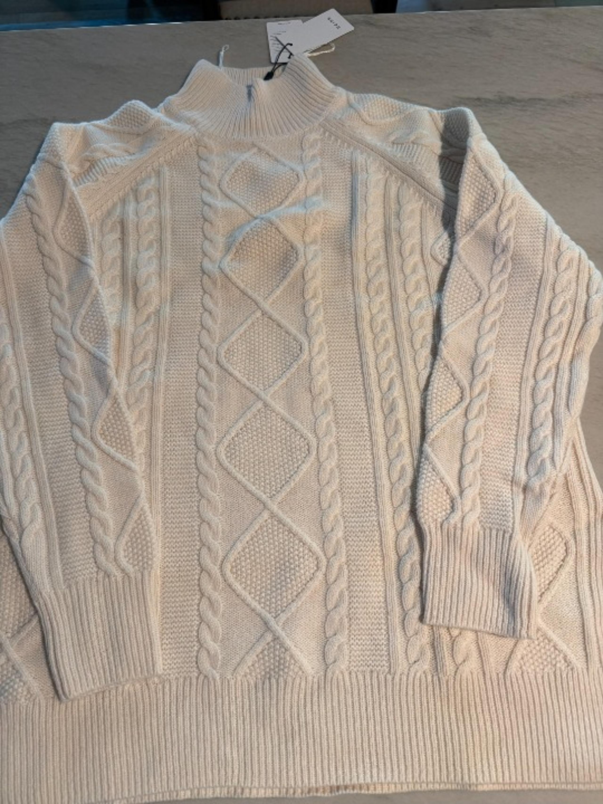 Reiss Cable Knit Nina Tunic Length Sweater- Size M