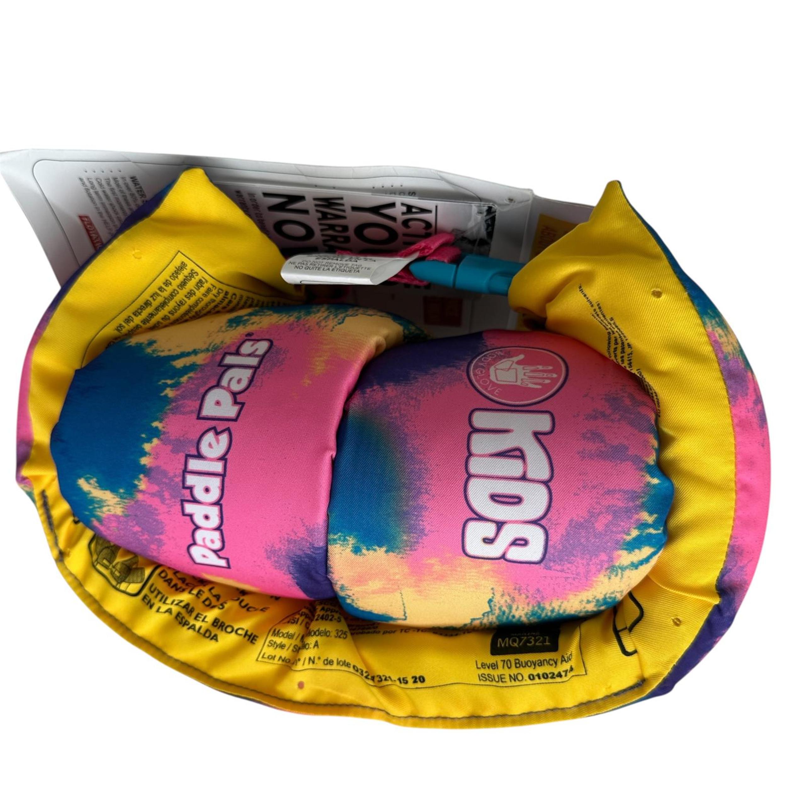 Paddle Pals By Body Glove Kids 33-55 lbs Swim Vest Pink Blue Tie Dye NEW