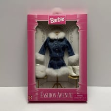 Barbie Fashion Avenue Denim Fur Jacket & Skirt