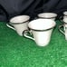Lenox Solitaire Footed Cup 6oz Ivory Porcelain Platinum Trim Coffee Tea Set of 6