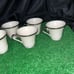 Lenox Solitaire Footed Cup 6oz Ivory Porcelain Platinum Trim Coffee Tea Set of 6