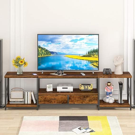 TV Stand with Fabric Drawer for 55 60 65 Inches TV