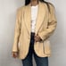 Vintage Beige Handmade Linen Blazer with Lace Detailing