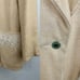 Vintage Beige Handmade Linen Blazer with Lace Detailing