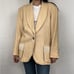 Vintage Beige Handmade Linen Blazer with Lace Detailing