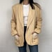 Vintage Beige Handmade Linen Blazer with Lace Detailing