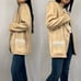 Vintage Beige Handmade Linen Blazer with Lace Detailing