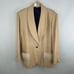 Vintage Beige Handmade Linen Blazer with Lace Detailing