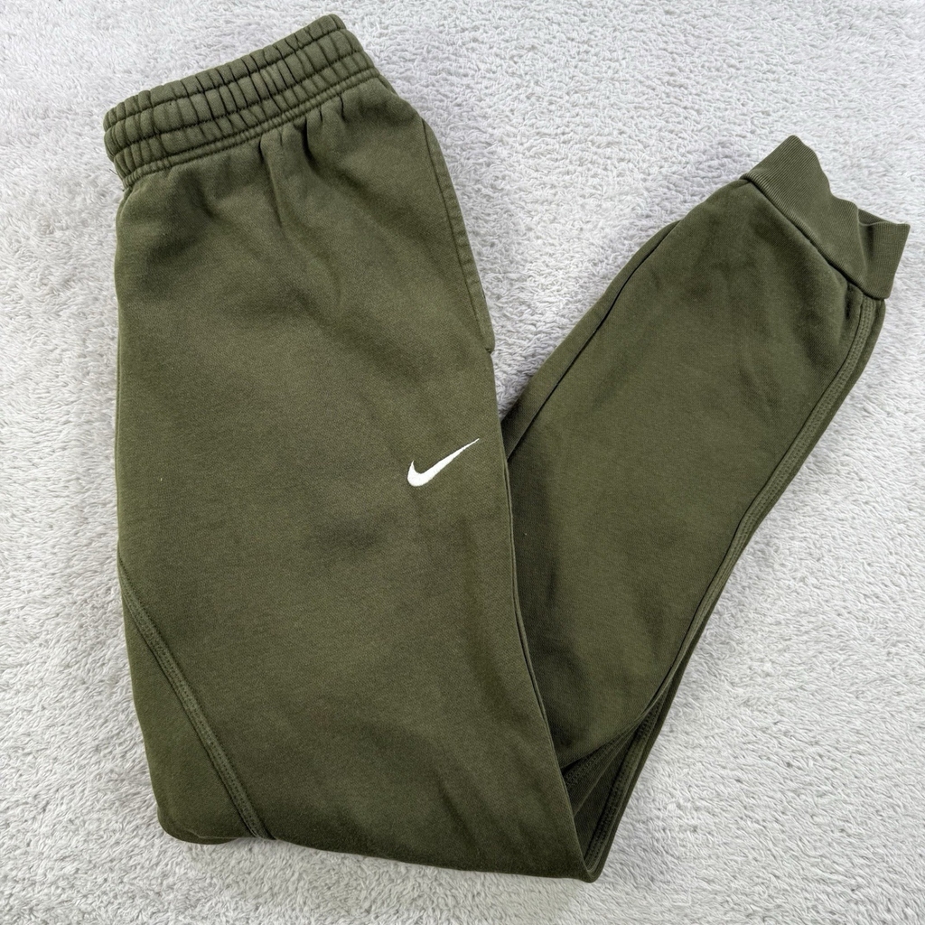 Nike Joggers Mens Medium Green Fleece Drawstring Pocket Tapered Gym Sweatpants