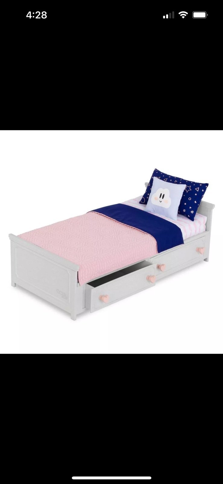 Our Generation Starry Slumbers Platform Bed Furniture Accessory Set For 18” Doll