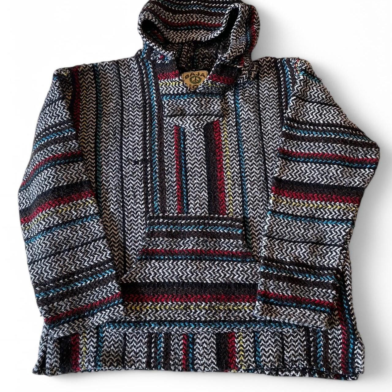 Baja Joe OG multi-coloured stripped Mexican blanket hoodie