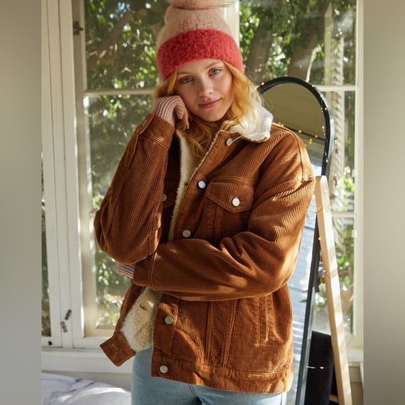 Pacsun Corduroy Sherpa Brown Jacket