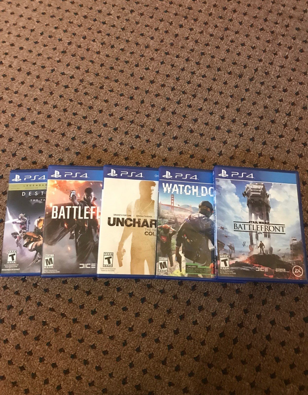 Battlefield 1, Watchdogs 2, Destiny, Sta