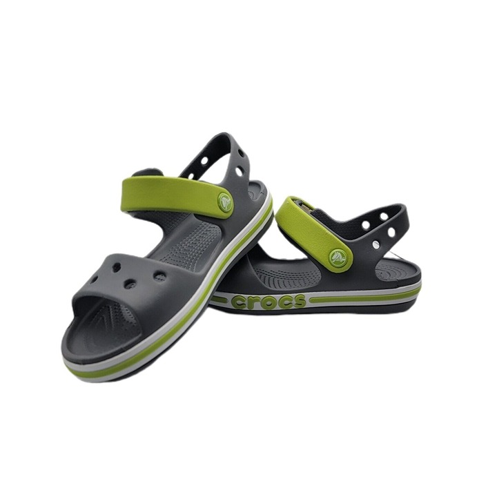 Crocs Sandals Bayaband Big Boys Size C12 Casual Sandals Grey And Green