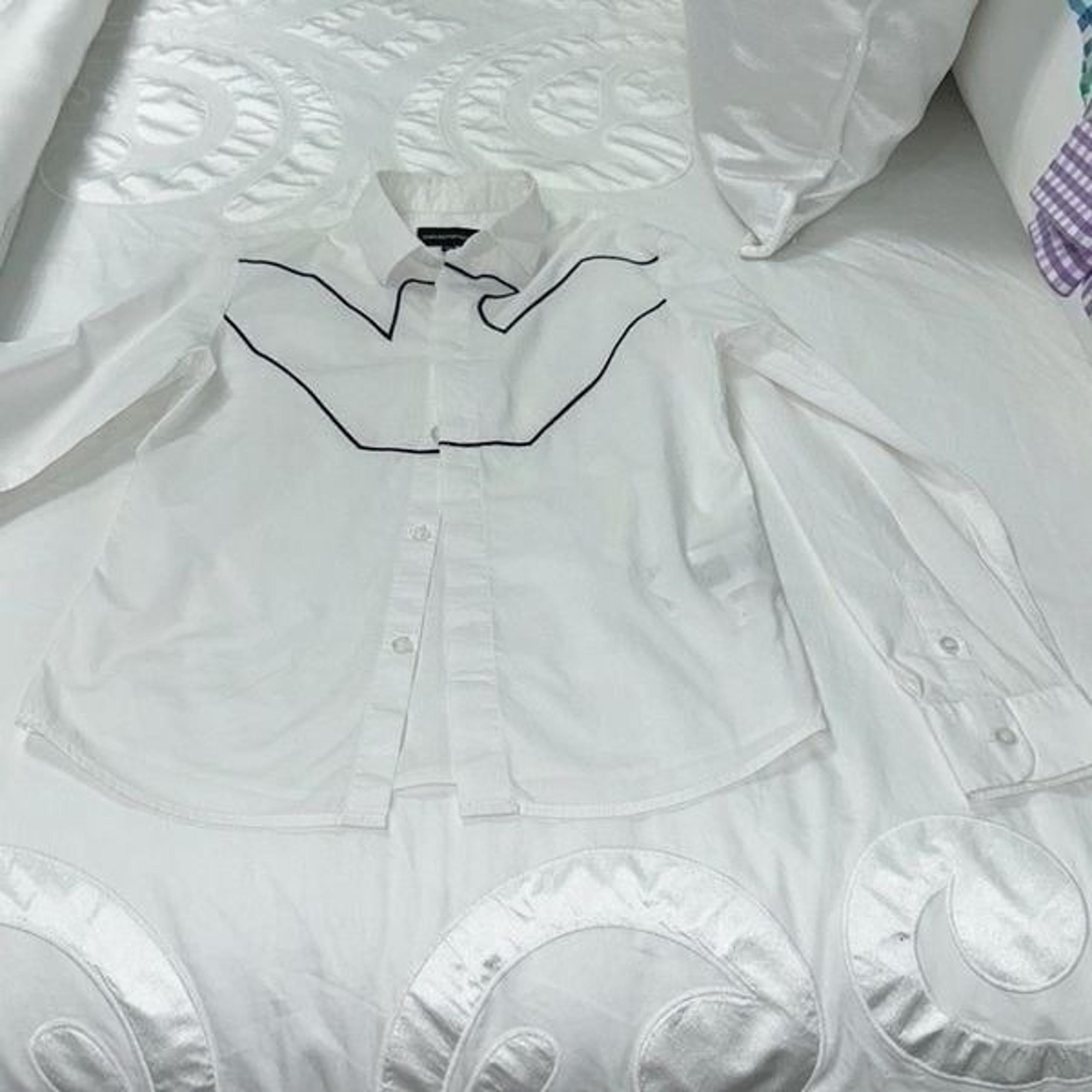 Emporio Armani white button down dress shirt boys 10