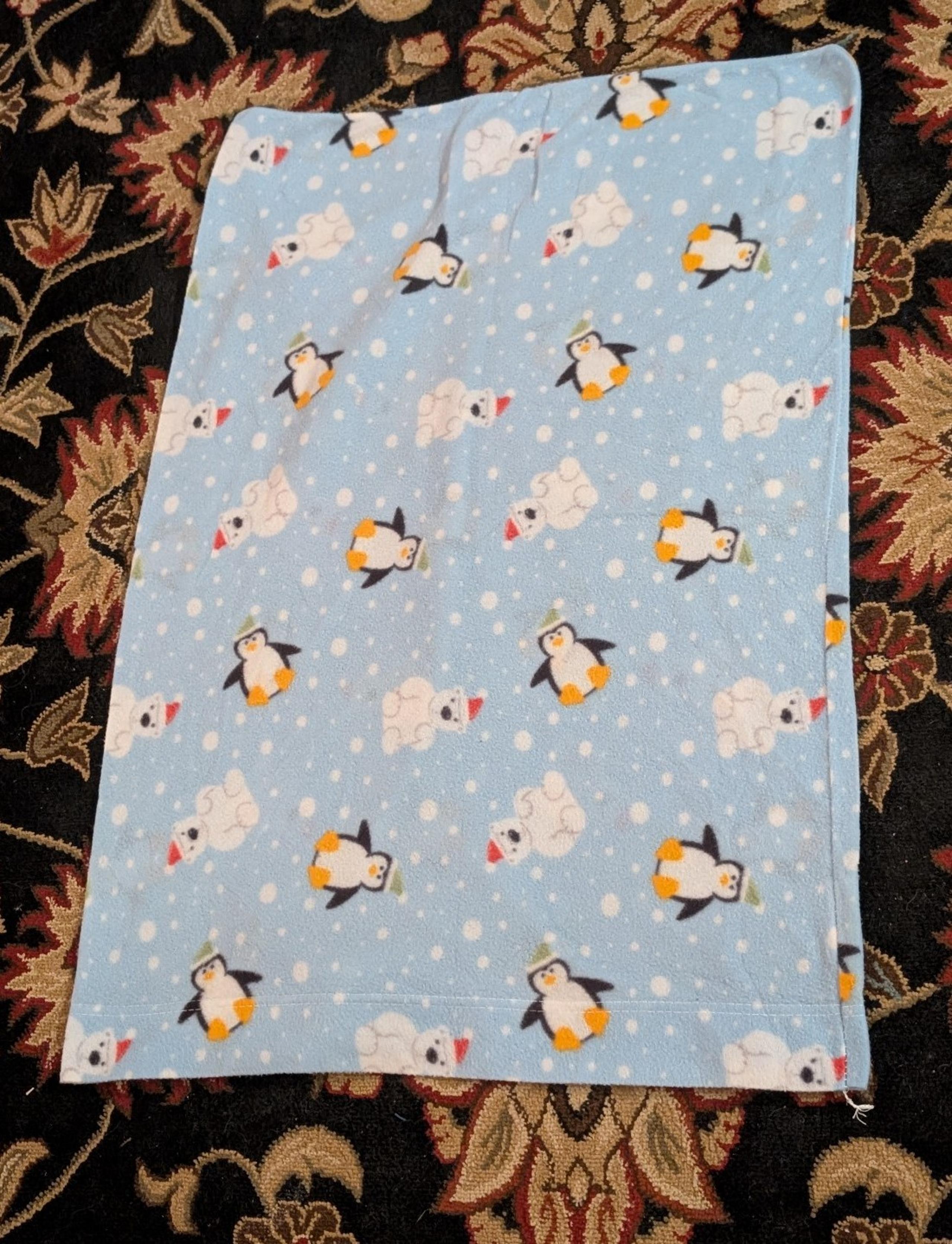 Fleece Polar Bears and Penguins Pillowcase