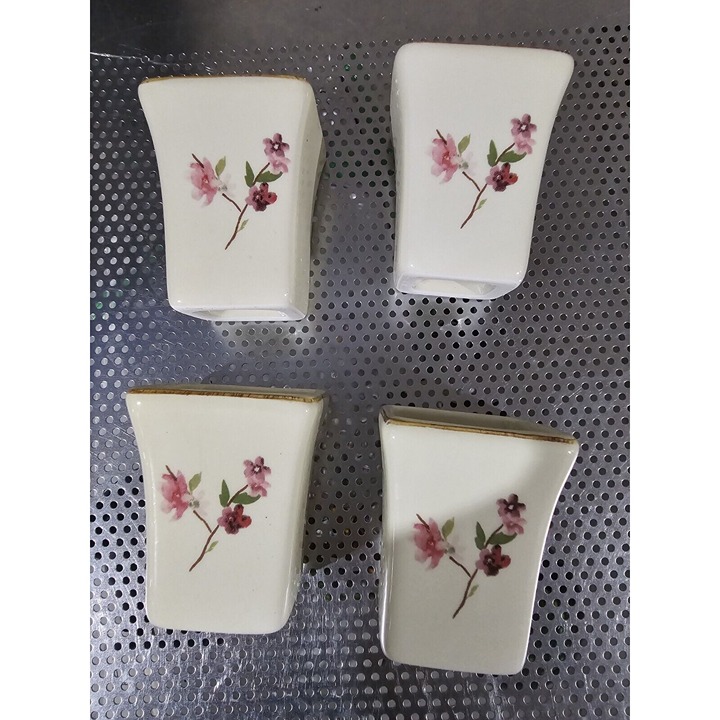 Pottery Barn Blossom Set Of 4 Sake Glass Glasses Ceramic Floral