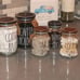 Rae Dunn Glass Cosmetic Glass Jar Set of 5