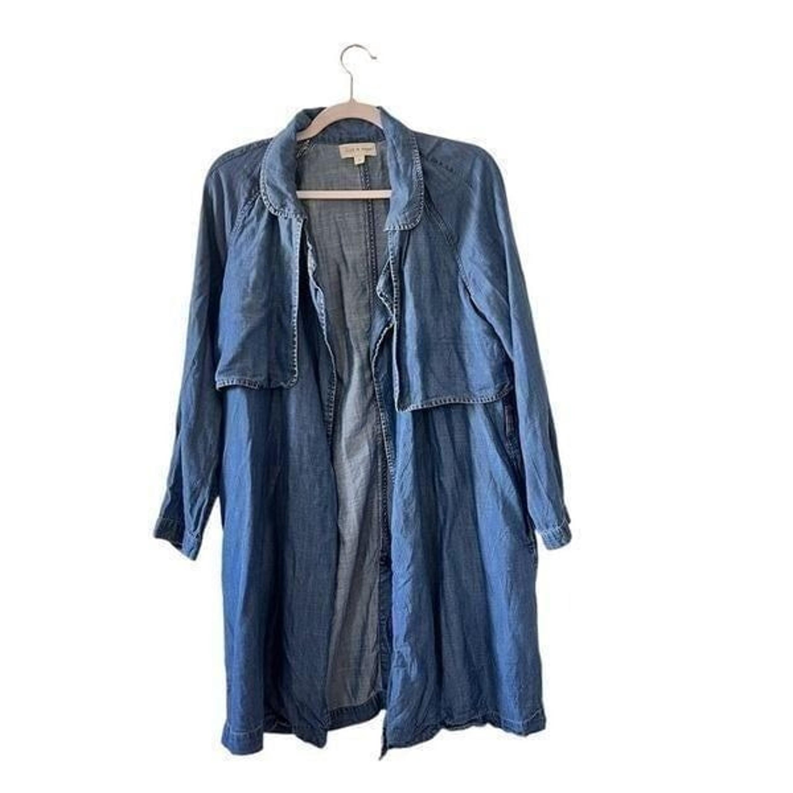Anthropology Cloth and Stone Open Front Chambray Overshirt Trench Small