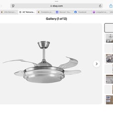 Urbanest 42 Retractable Fan Ceiling Light w/ 3 Color Change Reversible DC Motor