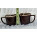 Vintage 1960s McCoy USA 365 Brown Glaze Drip Pitcher & 2 Cups/mugs Excellent