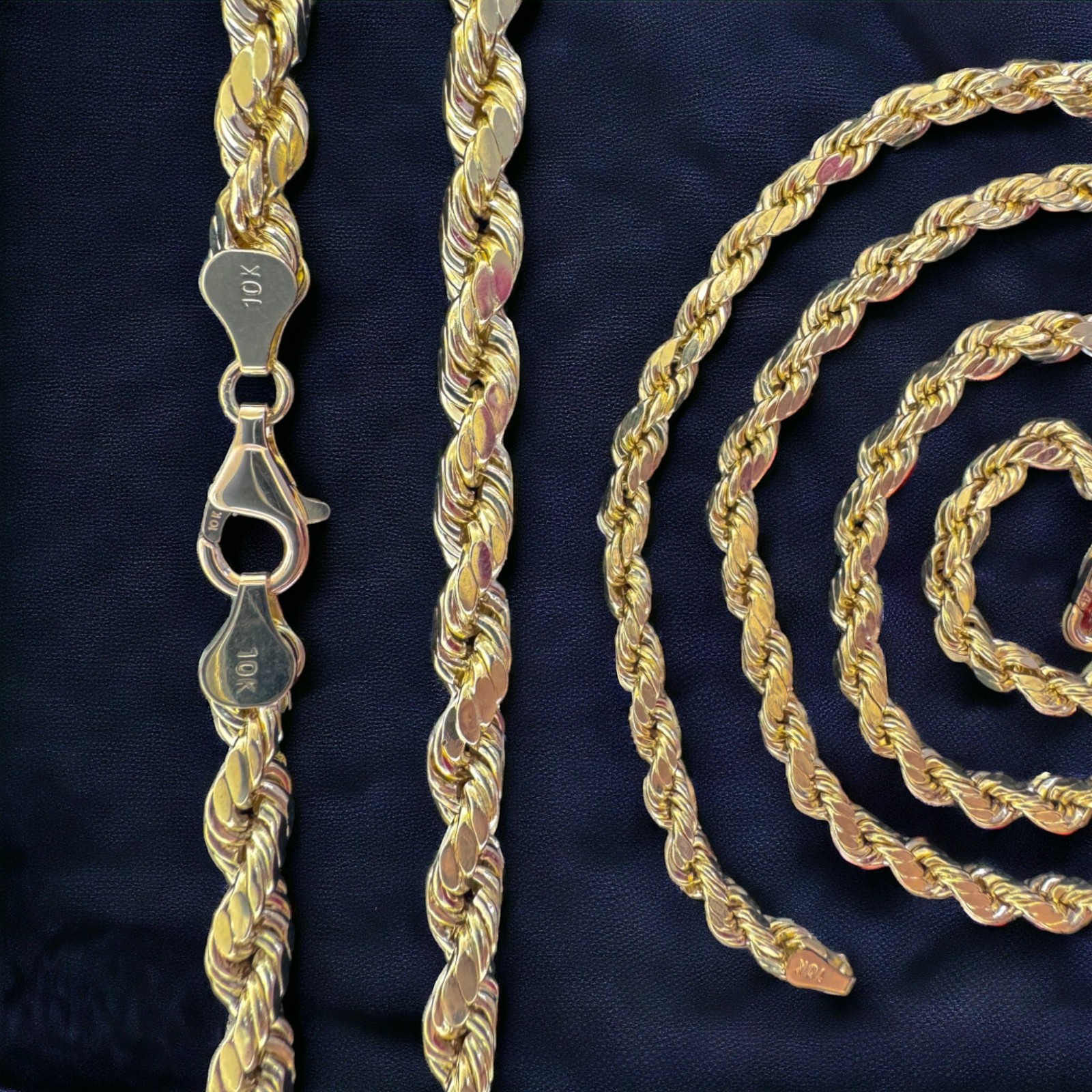 10k gold rope chain 2.5mm 16in - real gold -2.8gs
