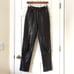 Bloomingdale's 90's Vintage High Waisted Slim Fit Genuine Leather Pants Black 4