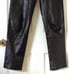 Bloomingdale's 90's Vintage High Waisted Slim Fit Genuine Leather Pants Black 4