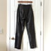 Bloomingdale's 90's Vintage High Waisted Slim Fit Genuine Leather Pants Black 4
