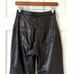 Bloomingdale's 90's Vintage High Waisted Slim Fit Genuine Leather Pants Black 4