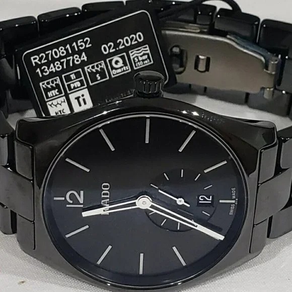 2700 MSRP| Rado R27081152 True Specchio Black Dial Men's Ceramic Bracelet Watch