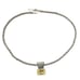 Lori Bonn Designer Pendant Citrine Bold Woven Chain Necklace 925 Sterling Silver