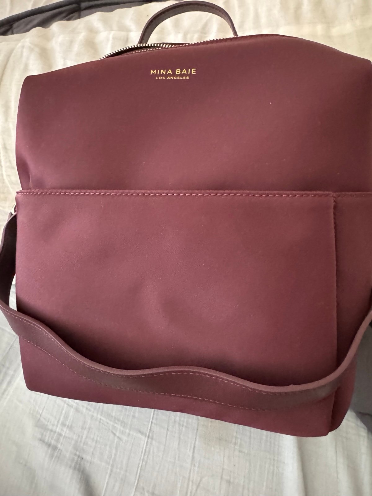 Mina Baie Stevie Mini + clip pouch Oxblood nylon