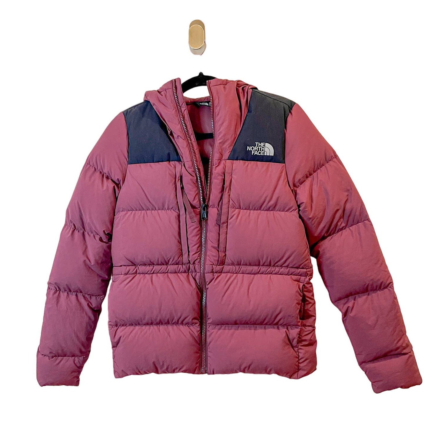 The North Face Red Maroon UX 550 Down Hooded Puffer Jacket Coat Size XS