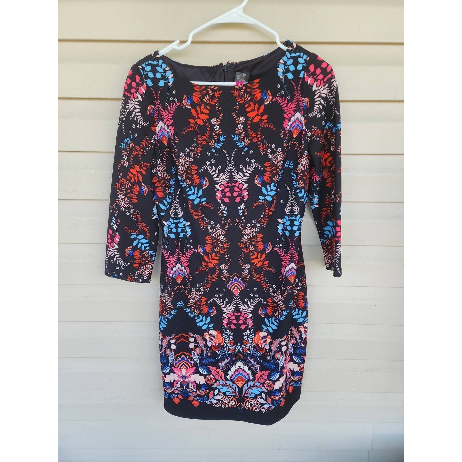 Vince Camuto Floral 1/2 Sleeve Knee Length Dress Size 6