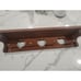 Vintage Solid Wood 3 Heart Cut Outs Wall Decor Shelf Hand Made 4 Pegs 24 Long