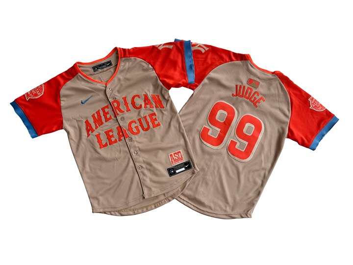 Size:M Youth American League Aaron Judge Cream 2024 All-Star Game Jersey
