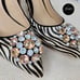 Ann Taylor NWOT Adria Brown & Cream Half Calf Stone Zebra Print Pump Size 5M