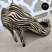 Ann Taylor NWOT Adria Brown & Cream Half Calf Stone Zebra Print Pump Size 5M