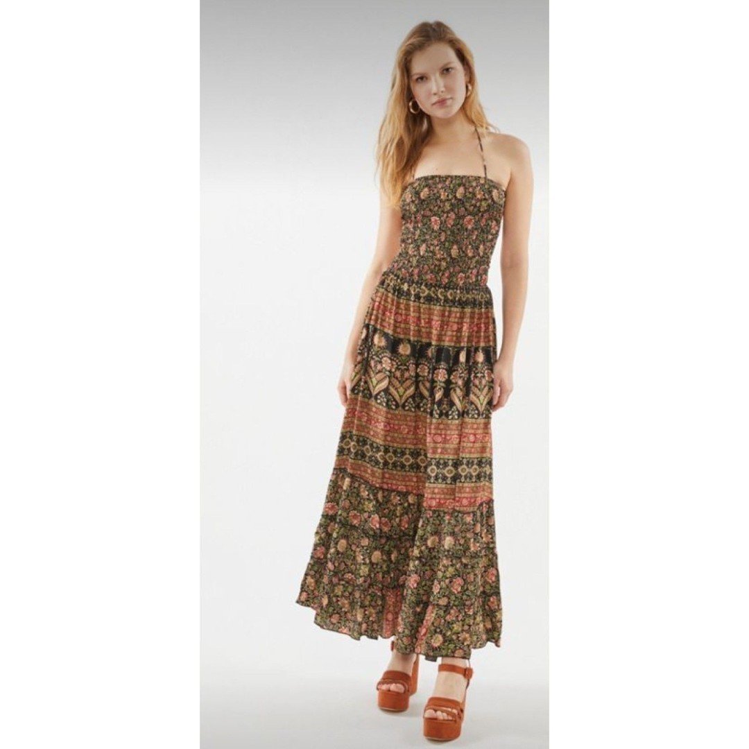 NWOT Raga Wild Rose Trails Halter Maxi Dress halter BOHO, XL