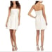 BCBGMAXAZRIA Womens Trudy A Line Dress Metallic Cream Silver Strapless Sz 4 NWOT