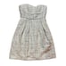BCBGMAXAZRIA Womens Trudy A Line Dress Metallic Cream Silver Strapless Sz 4 NWOT