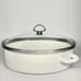 Chantal Enamel On Steel White Roaster Pan Dutch Oven Oval Dome Glass Lid # OV30