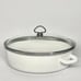 Chantal Enamel On Steel White Roaster Pan Dutch Oven Oval Dome Glass Lid # OV30